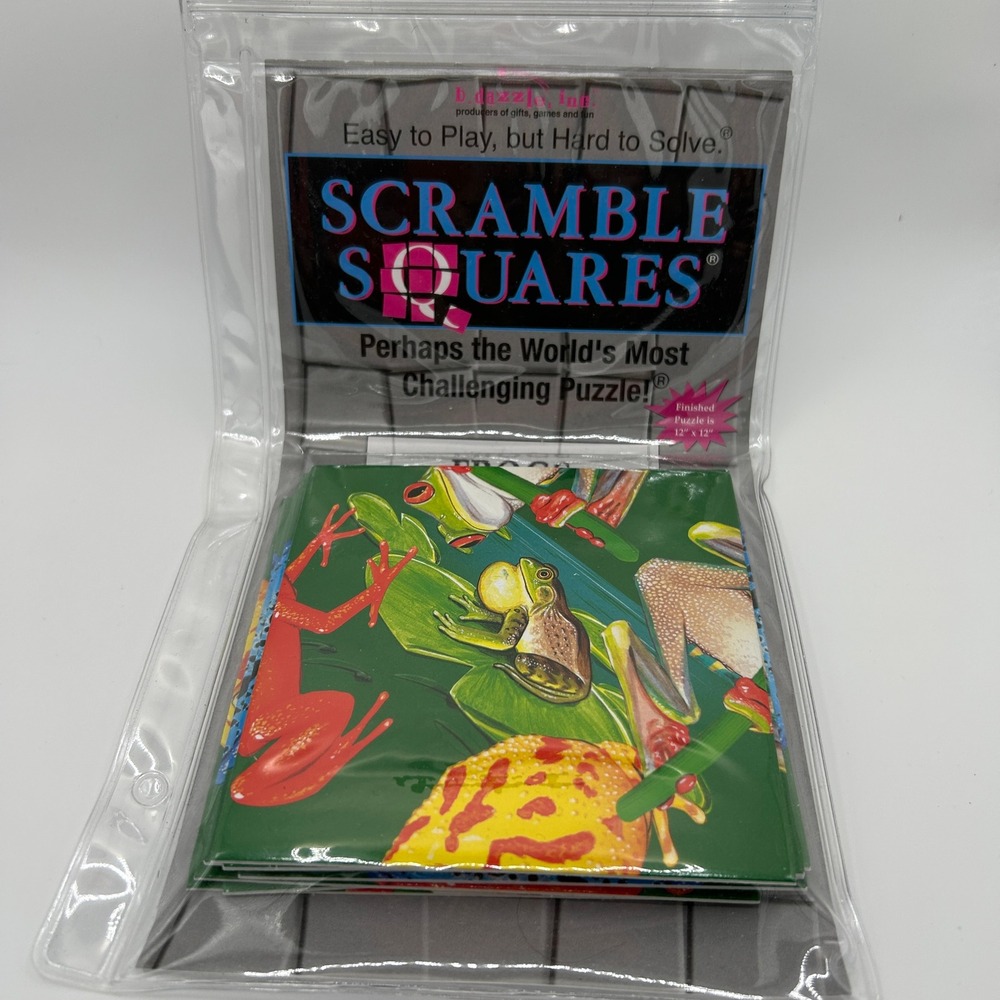 Scramble Squares Frogs 9 Piece Tile Puzzle b. dazzle inc Made in USA 1998 NEW